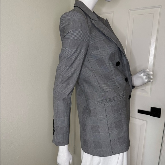 Express Gray Plaid Double-Breasted Blazer Size XS. - Picture 6 of 15